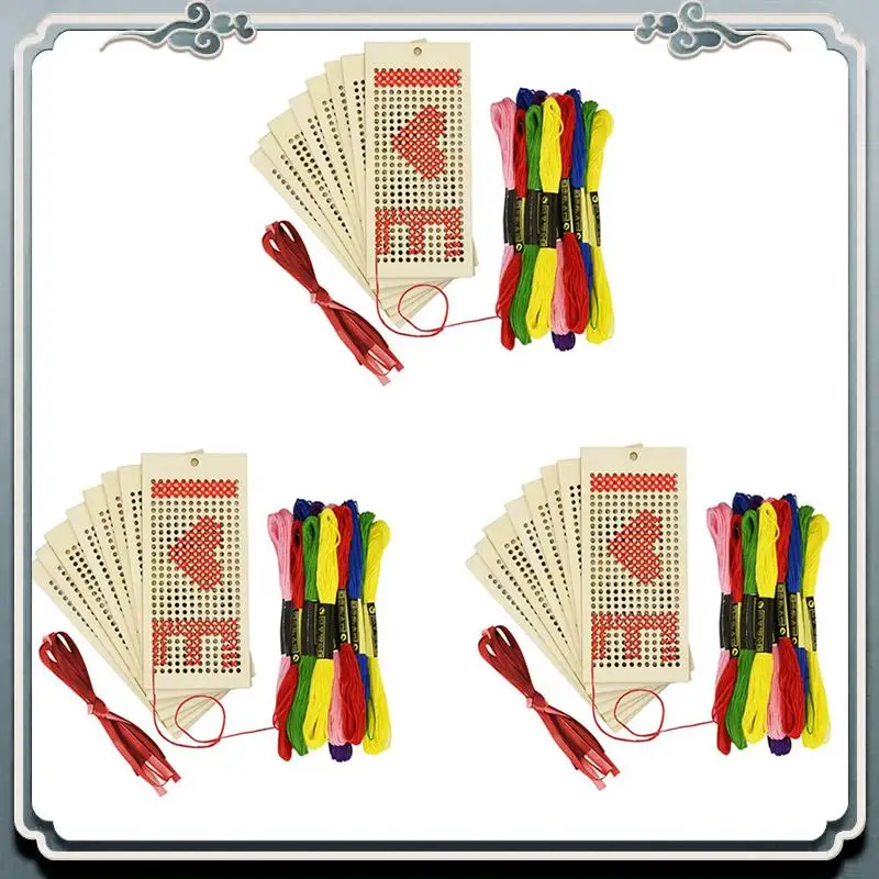 قسط 24 قطعة المرجعية الخشبية الفراغات عبر الابره عدة DIY بها بنفسك الحرفية الخشبية المرجعية الحلي للأطفال والمراهقين