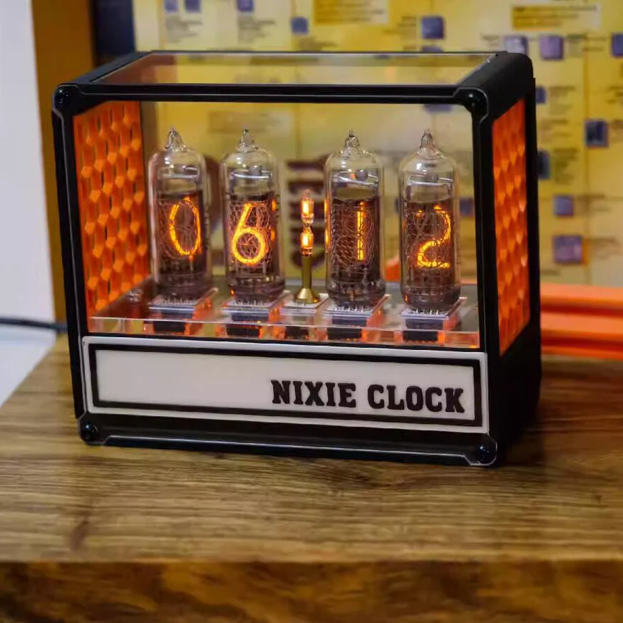 4-Bit in14 Glüh röhre Retro-Uhr modul Nixie-Uhr Audio-Zubehör mit Hintergrund beleuchtung Uhr Acryl platte