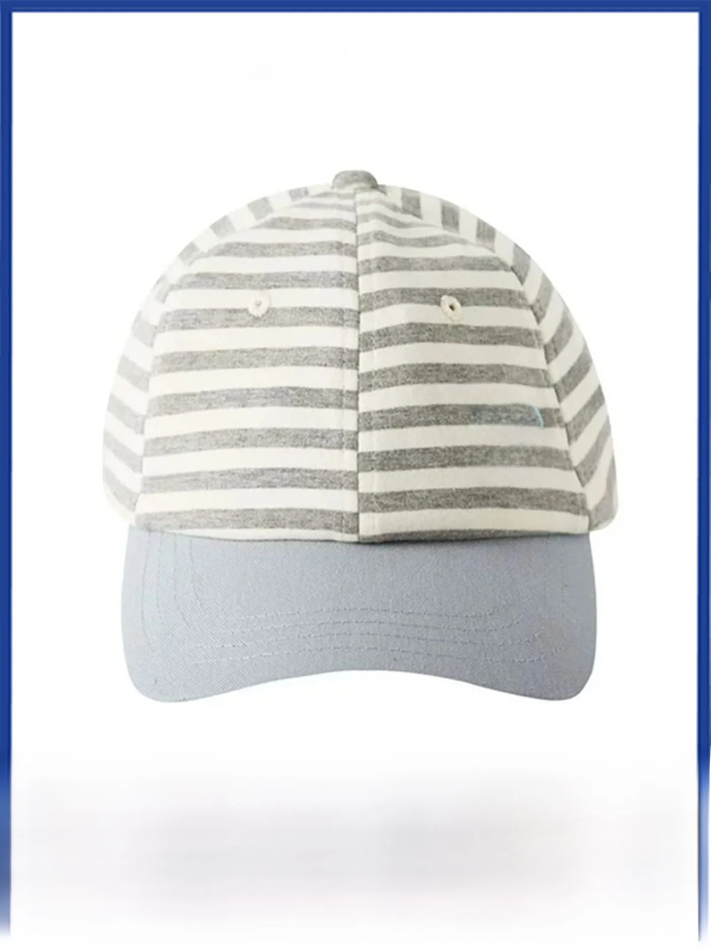 ason-baseball-cap-women's-stripe-letter-embroidery-face-slimming-sunshade-duckbill-cap-cotton-round-top-bendable-brim-hat