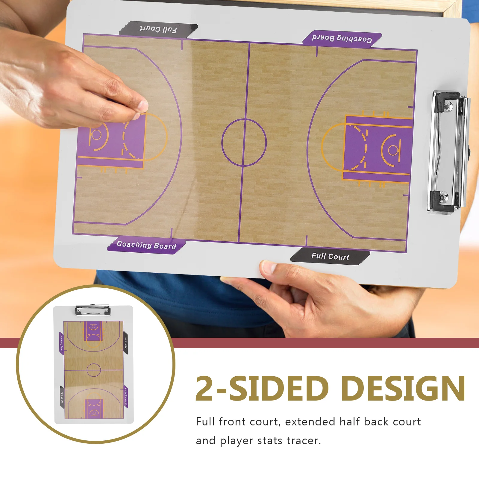 

Basketball Board Double Sided Dry Erase Clipboard PVC Stats Tracer Training Accessories