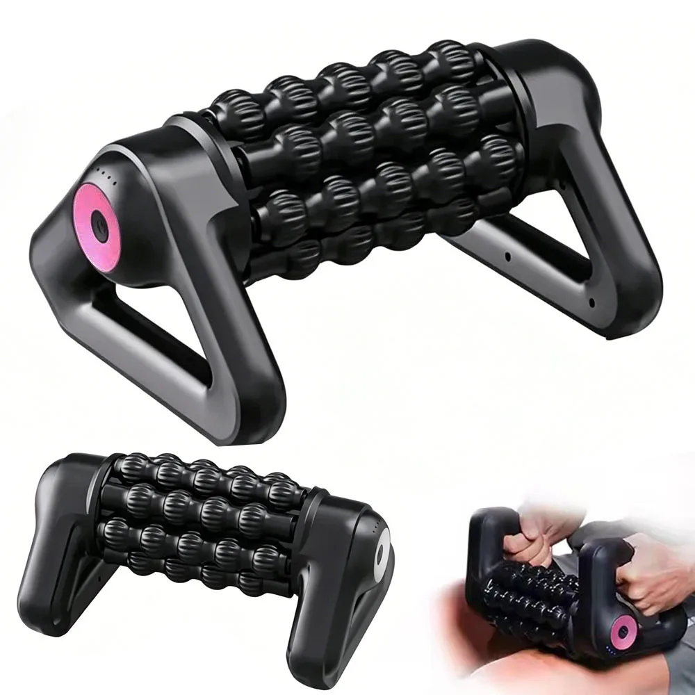 2026 New Portable Body Deep Muscle Relaxation Massager Shaft Cordless Electric Massage Roller Automatic Yoga Column Roller
