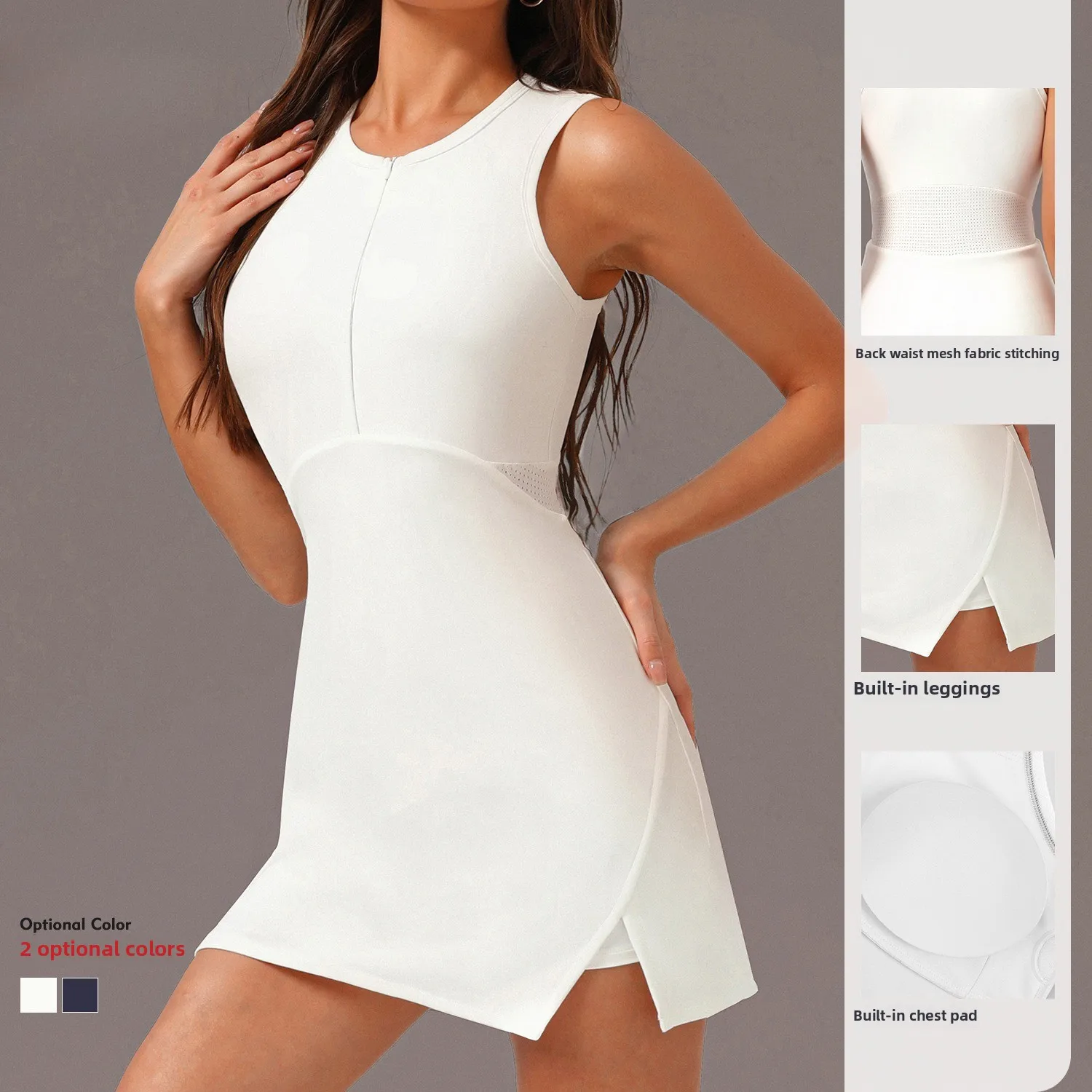 

Women's Tennis Dress Fashion 3-in-1 Tennis Golf badminton Sports Dress Women's Fitness Dress sleeveless outdoor sport jumpsuit