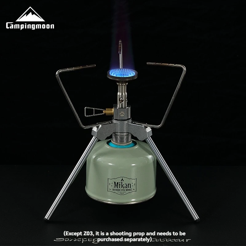CAMPINGMOON Z03 Aluminum Alloy Camping Stove With Raised Joint High Mountain Flat Gas Tank Adapter Camping Kitchen Tool