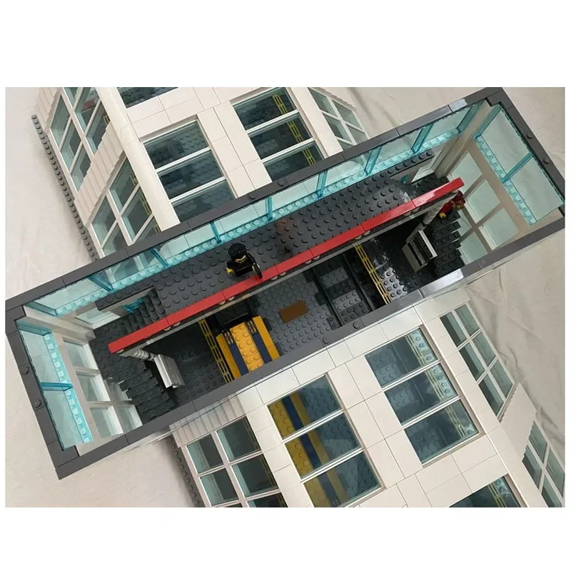 

MOC-89836Новый белый прозрачный современный поезд, строительные блоки с видом на улицу, модель3478PartsMOC, креативная игрушка на день рождения для мальчиков