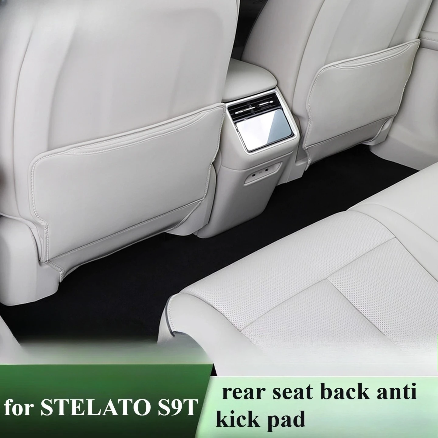 For STELATO S9T 2025 Rear Seat Kick Mat Nappa Leather Anti-Kick Dirt-Proof Scratch-Resistant Interior Accessories