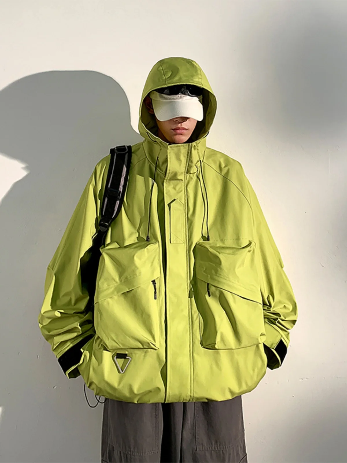 

Мужская демисезонная куртка с капюшоном из водонепроницаемого хлопка в американском ретро-стиле, молодежная, свободного кроя, на молнии