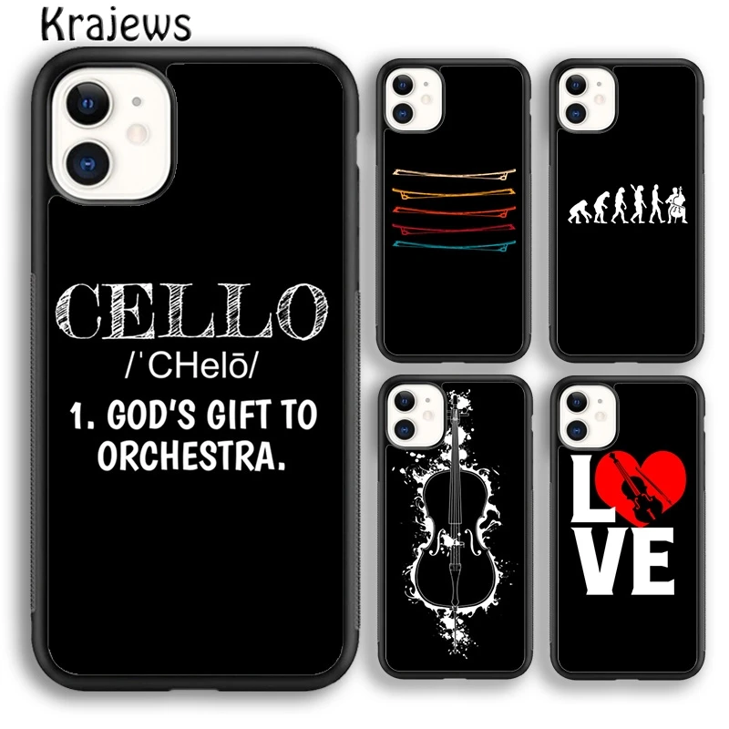 Cello Music Instrument Art Phone Case Cover For iPhone 16 15 14 plus XS XR 11 12 mini 13 pro max coque Shell Fundas