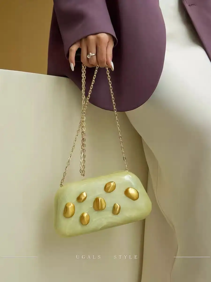 

Fashion Striped Acrylic Shell Bag Luxury Clutch Purse Women Handbag Wedding Party Banquet Bag Female Shoulder Crossbody Bag