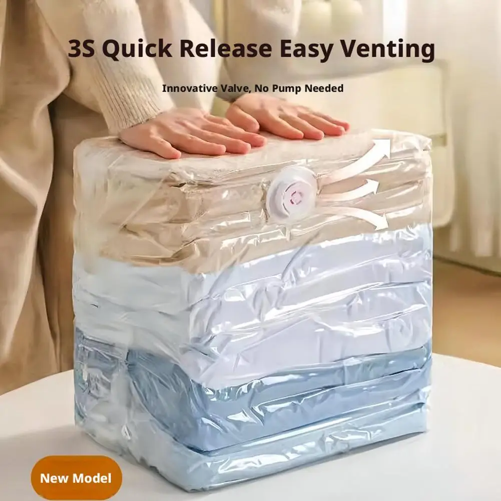 Pump-Free Vacuum Storage Bags For Clothes Bedding Space Saver Compression Pouches No Hand Pump Needed Portable Travel Organizer