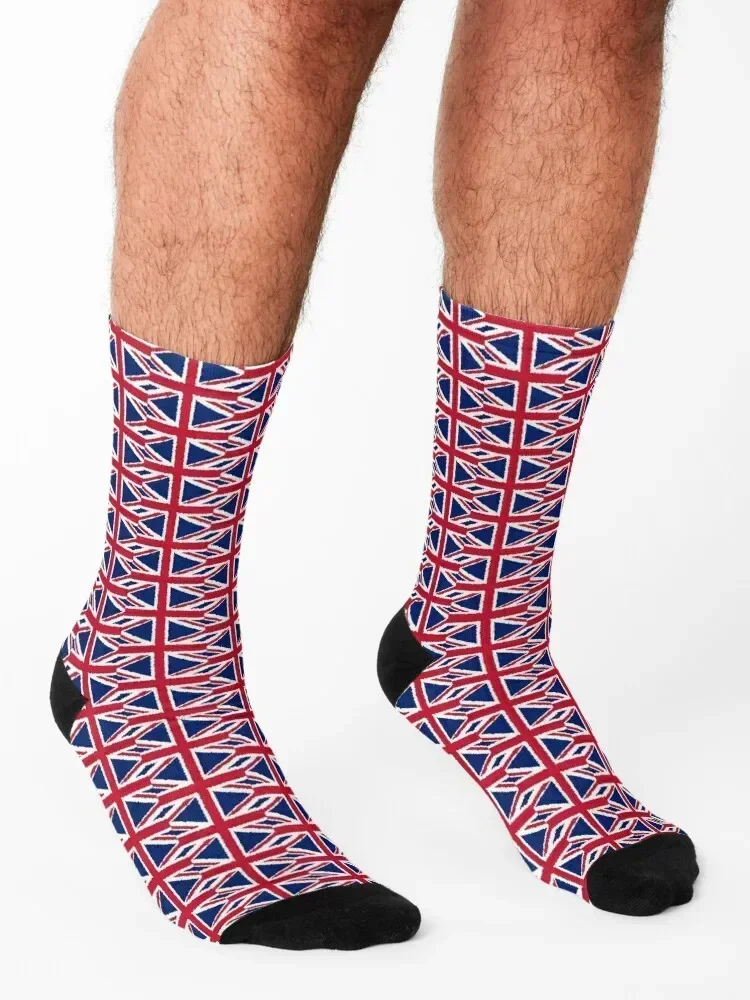 Union Jack flag rough edge Socks with print basketball winter happy Men's Socks Luxury Women's