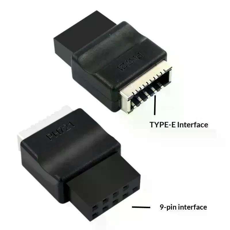 Motherboard USB 2.0 9-Pin To Type-E Front Panel Header USB2.0 9pin Male To Type-E Female Adapter For Desktop PC Motherboard