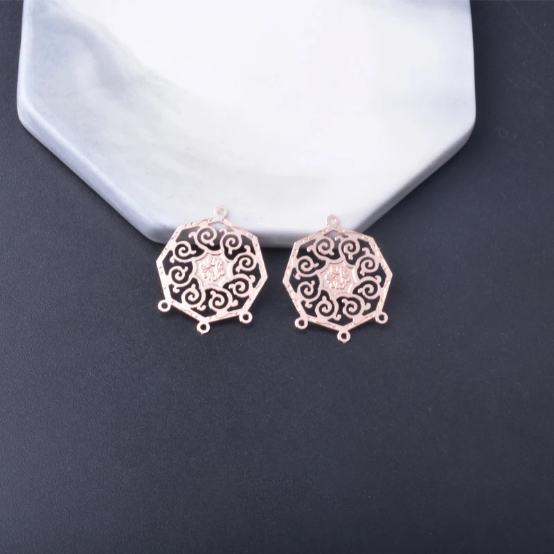 10 Stück Filigran-Schmuckverbinder aus Edelstahl, geometrischer Wassertropfen-Ohranhänger, DIY-Schmuck-Ohrring-Zubehör – Detail 4