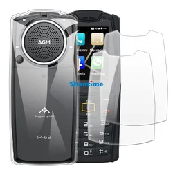 Soft Case + 2 Pack Tempered Glass Screen Protectors for AGM M7, M6 Full-Body Protection