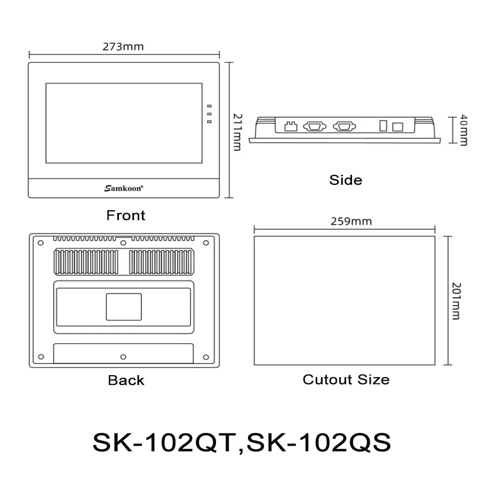 Samkoon 10 10,2 cala nowy oryginalny HMI z Ethernet SK Sk102QT 102QS 102HE sa sa102h ekran wyświetlacza interfejsu człowiek-maszyna