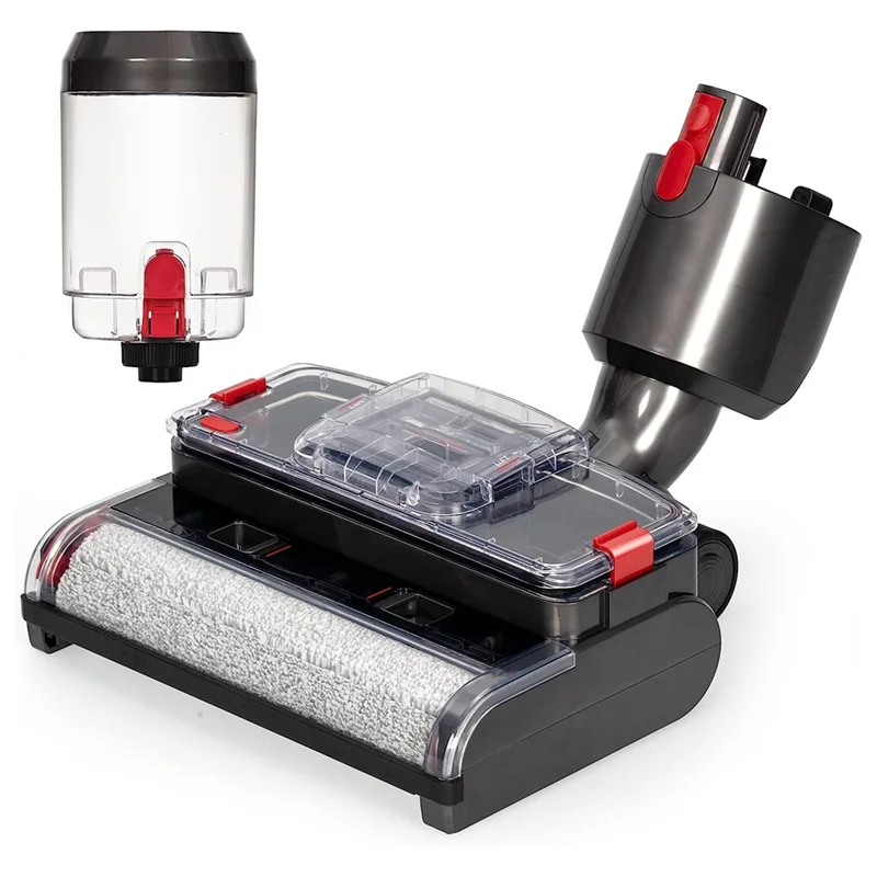 Kepala Mengepel Basah Kering Elektrik Populer untuk Penyedot Debu Dyson V15 V8 V7 V10 V11, Sikat Rol Pembersih Otomatis untuk Lantai Keras