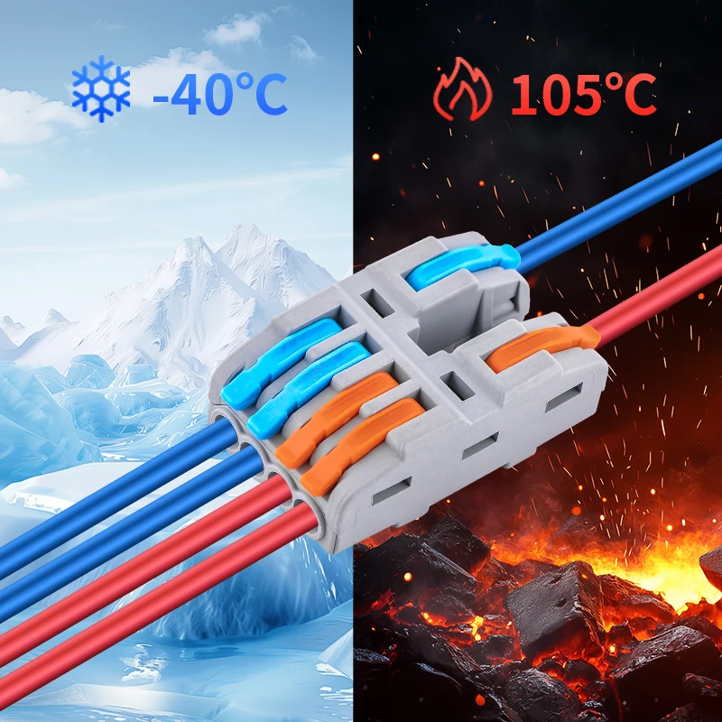 JINH CMK422 20Pcs Lever Terminal Block 2 to 8 Port Universal Quick Spring Splice for Home Wiring And Light Strip Extension