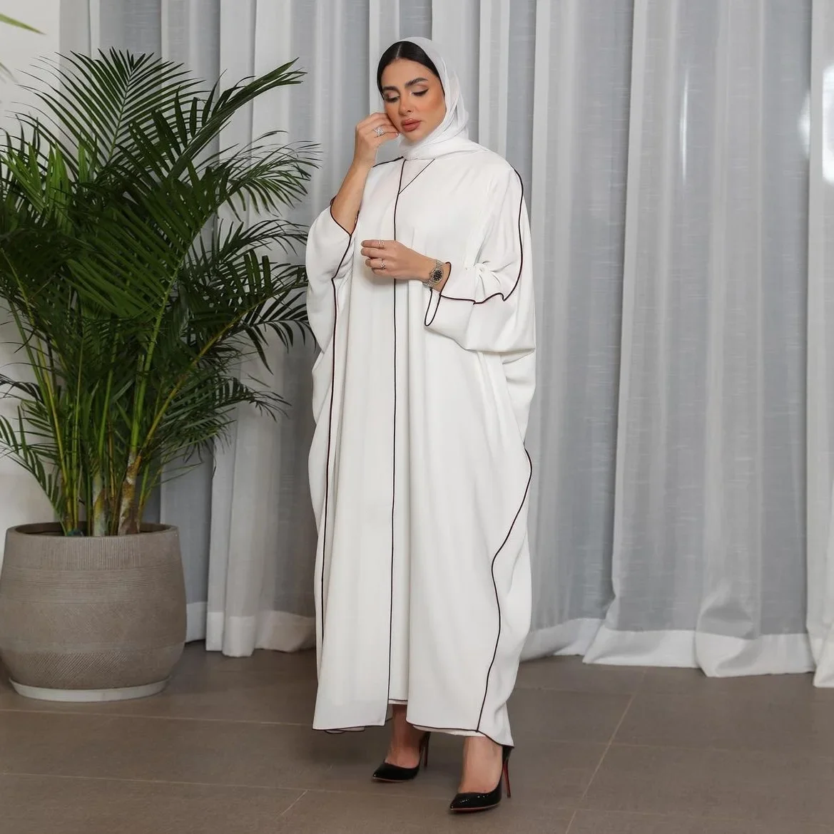 2025 Eid Open Abayas for Women Muslim Dress Khimar Hijab Dresses Kaftan Ramadan Mubarak Abaya Dubai Hijab Robe Islam Clothing