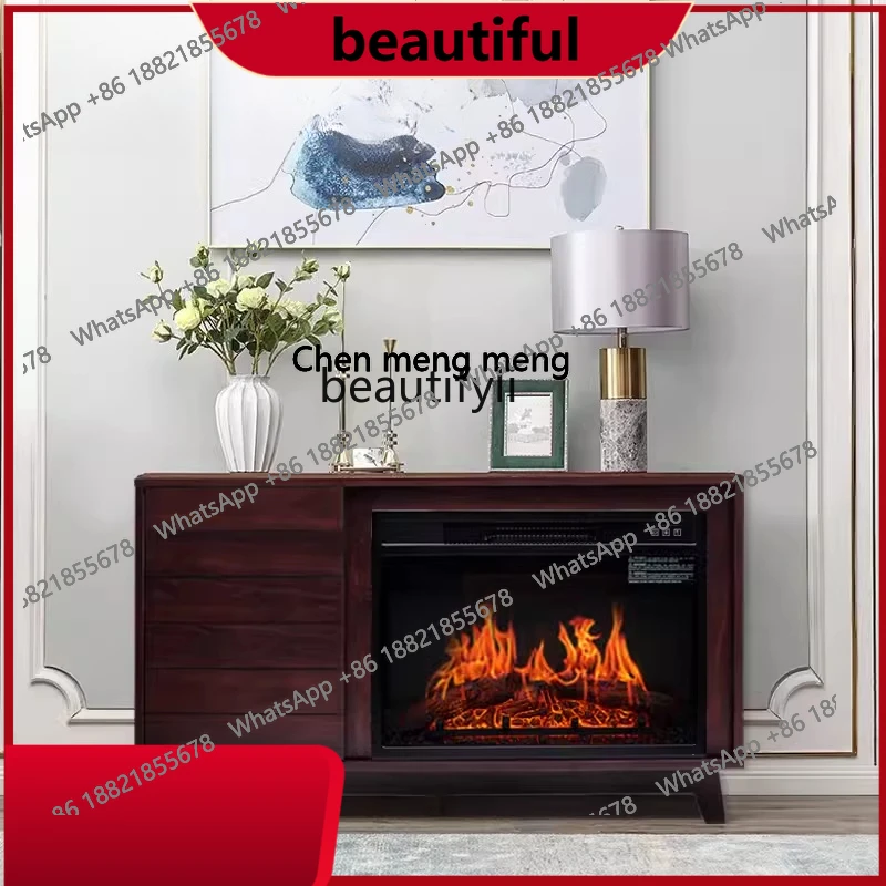

light luxury fireplace cabinet modern simple living room decorative fireplace simulation flame household fireplace rack H