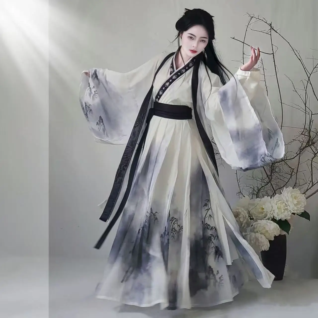 

Original Song Dynasty Hanfu Men Women Traditional Chinese Clothing National Prinitng Large Sleeve Shirt Halloween Cosplay Outfit
