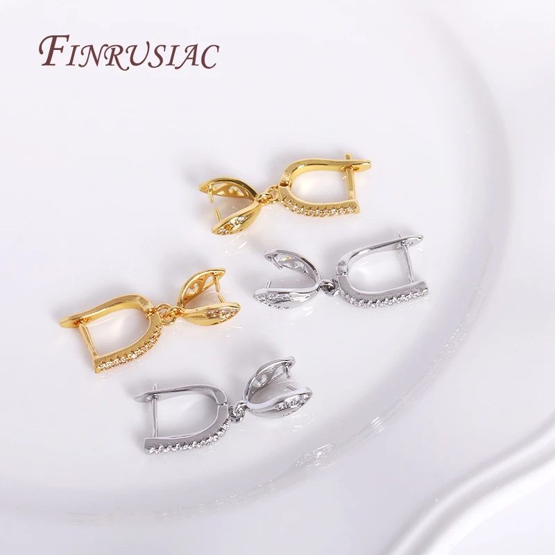 18K Gold Plated Pinch Bail Earring Findings Earrings Locks Fastener Accessory For DIY Crystal Pearls Earring Making