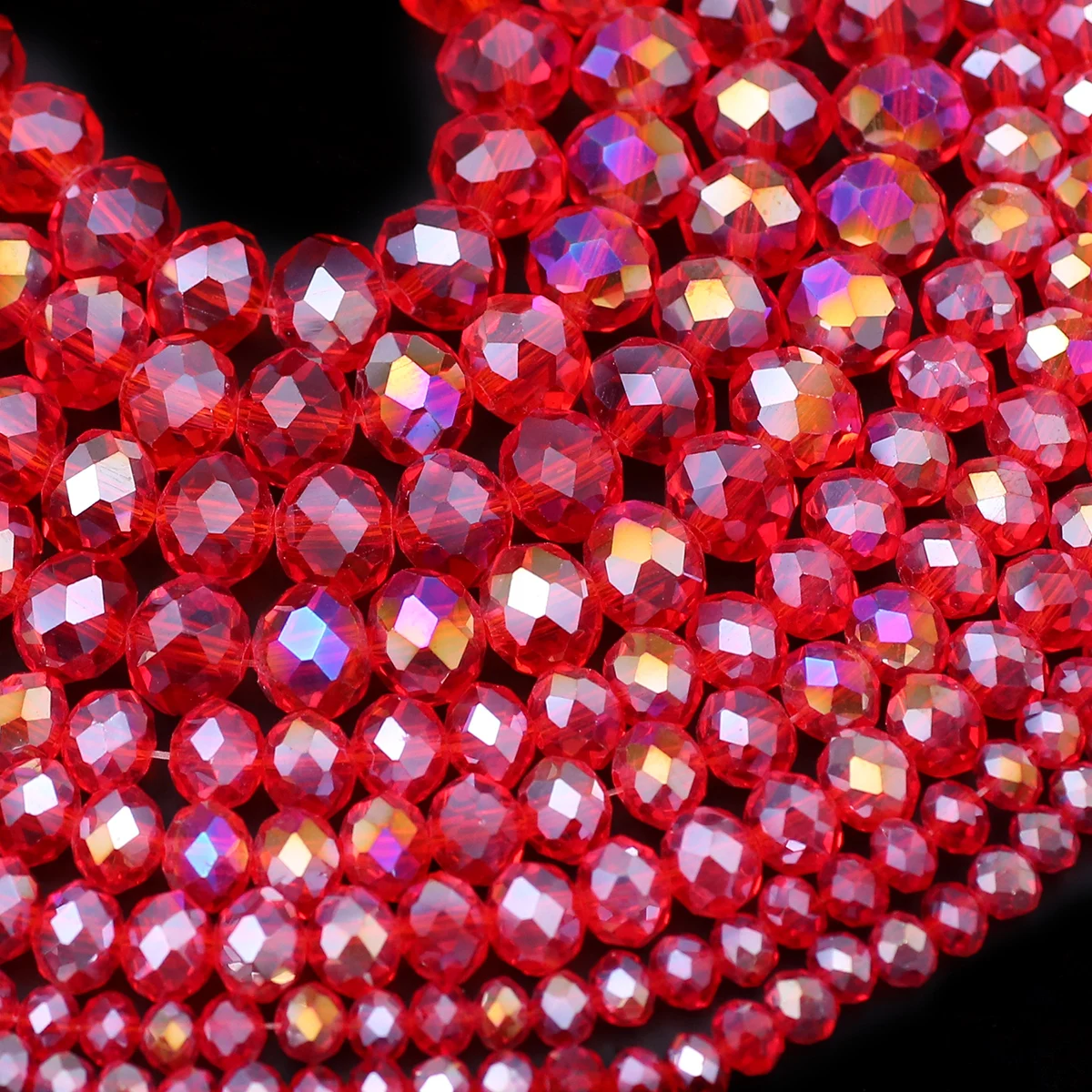 4/6/8mm Deep Red AB Crystal Glass Beads Perfect for Making DIY Bracelets Necklaces Keychains and Various Jewelry Accessories