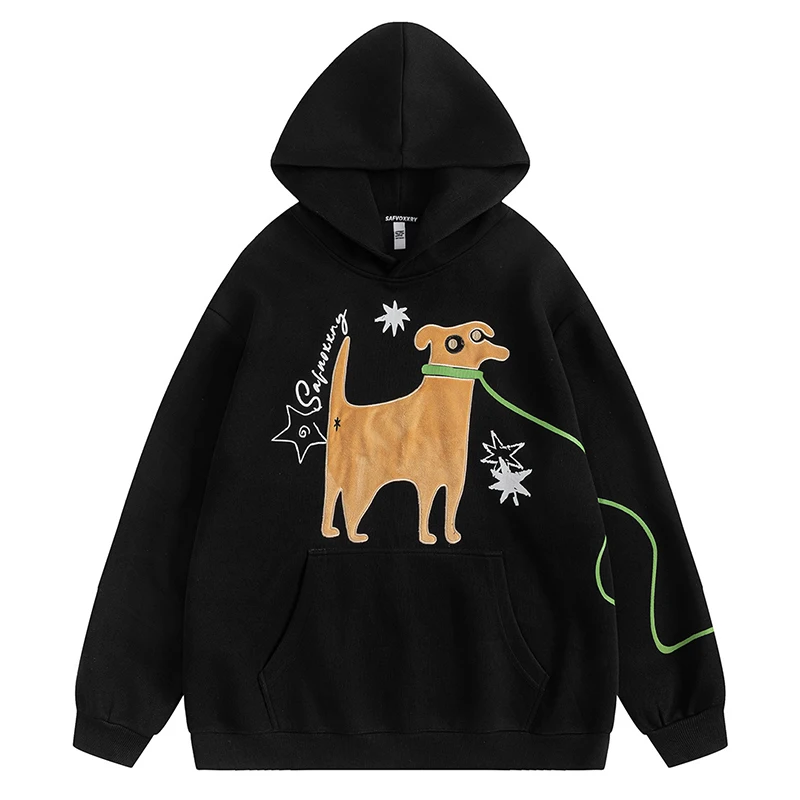 

Толстовка оверсайз для женщин и мужчин, толстовка с принтом собаки из мультфильма, уличная одежда в стиле Харадзюку, повседневный пуловер, толстовка с рисунком, 2320, осень-зима