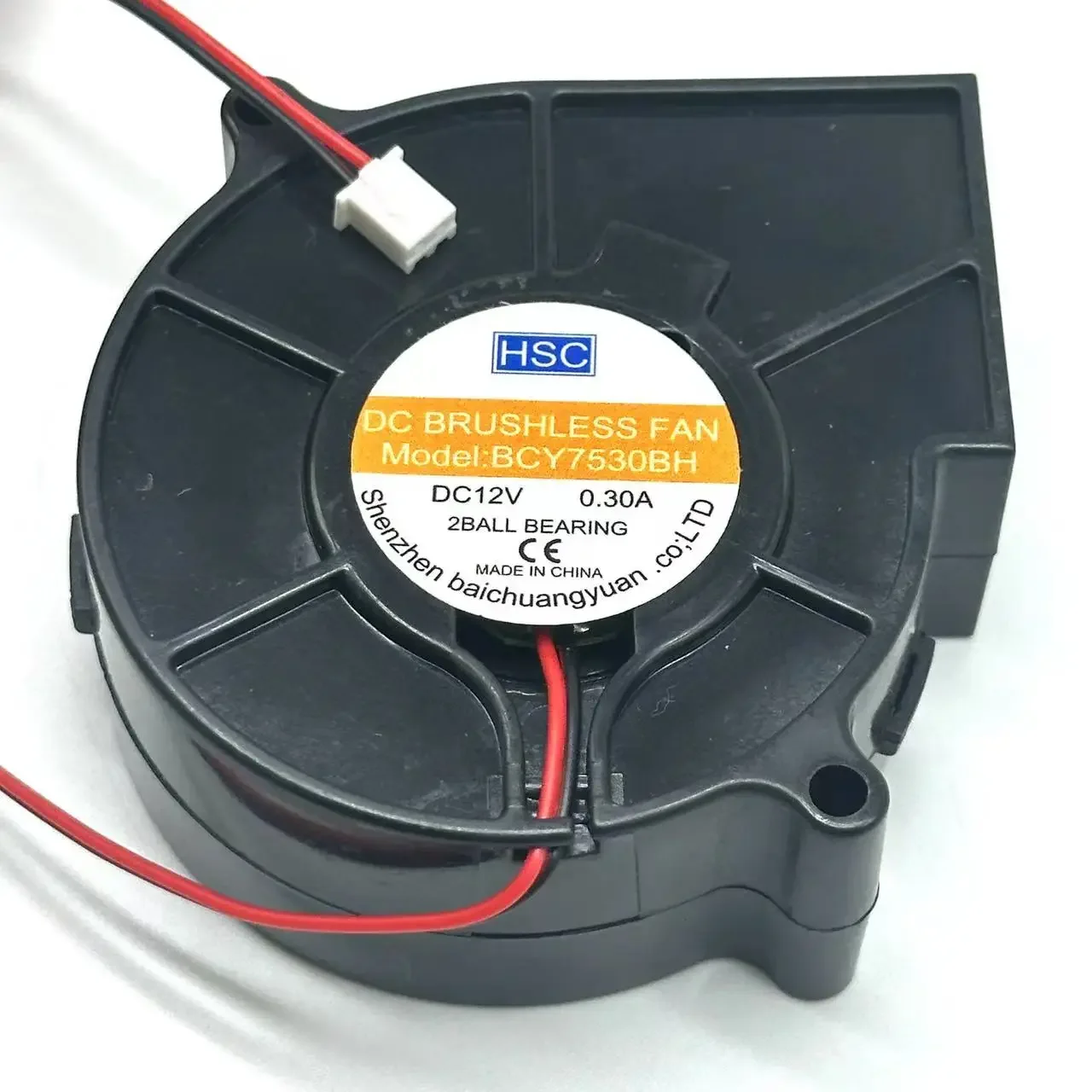 

Ltsf For HSC BCY7530BH DC 12V 0.30A 75x75x30mm 2-Wire Server Cooling Fan 7cm