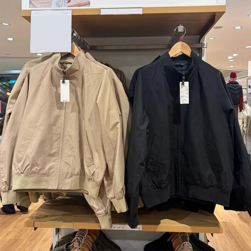Unisex Casual Style Pure Color Short Jacket Stand Collar Zipper Closure Spring Summer Autumn Seasonal Wear Polyester Blend
