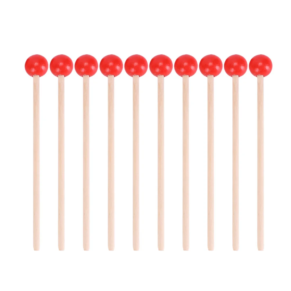 

15 Pcs Toy Hammer Hammers Drum Stick 17X2CM Wood Percussion Sticks Instrument Gadget Tool Red Child