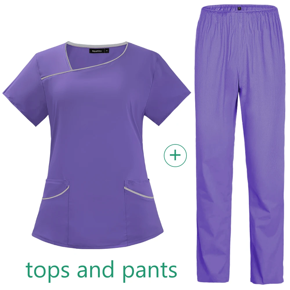 Uniformes de Enfermería de Color sólido para mujer, ropa de trabajo de médico de Hospital, trajes elásticos para clínica de mascotas, ropa de trabajo de enfermera