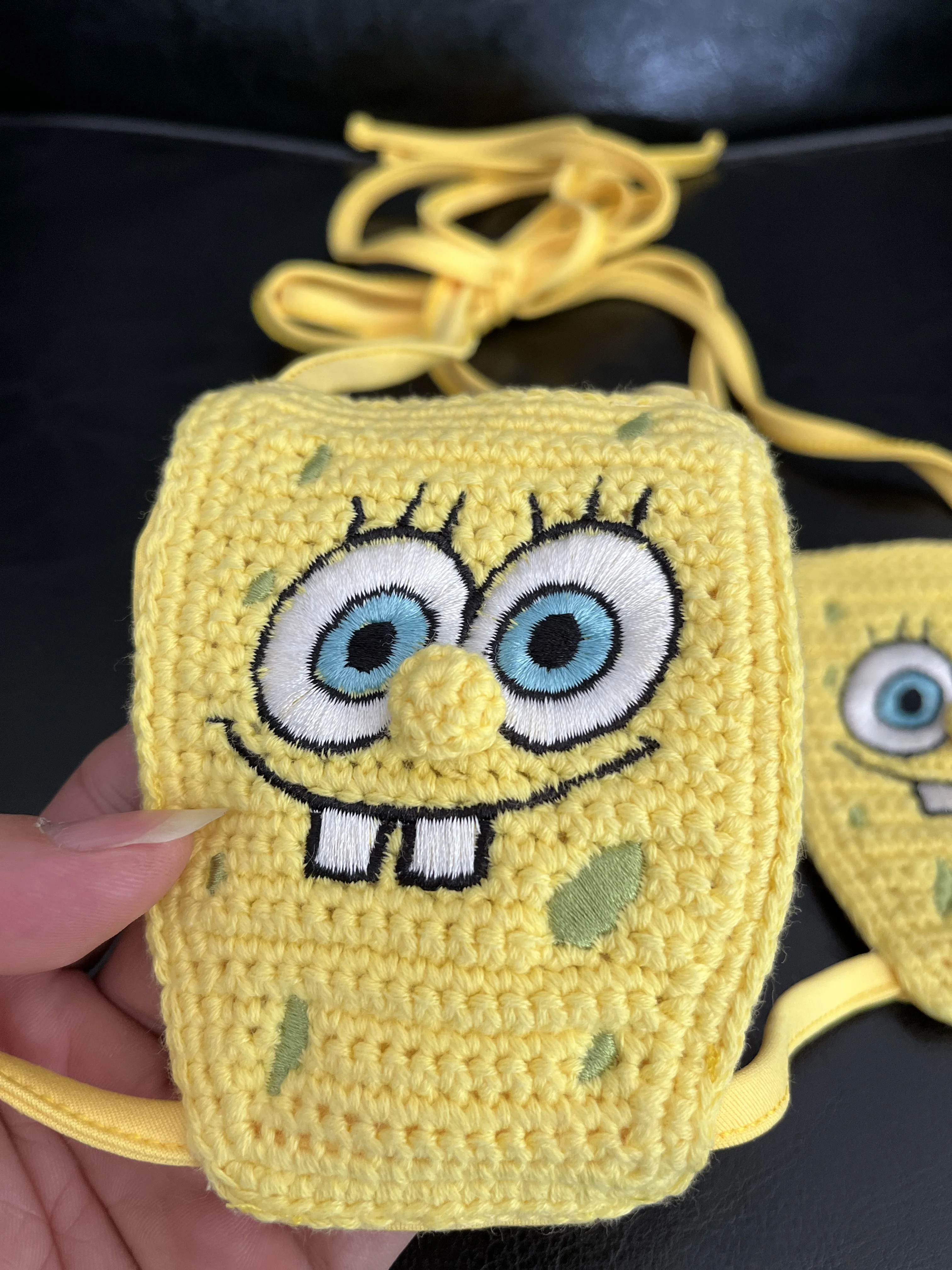 2024 Crochet Cartoon Bikini Swimwear Bathins Suit For Women Gifts Yellow Fashion String Swimsuit Sexy Brazil Cute Beachwear