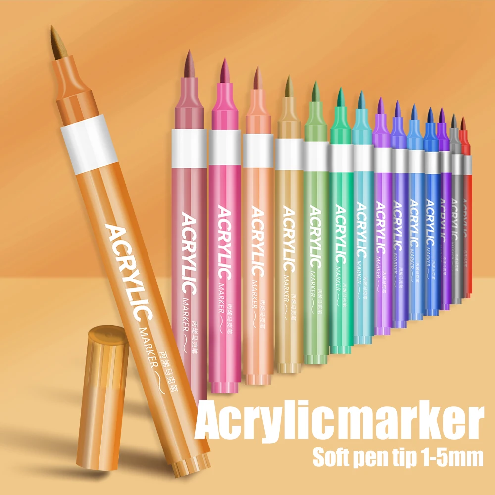24-84 Colors Acrylic Markers Stacked Box Packaging Bright Colors for Painting Drawing Mobile Phone DIY Egg Cup Art Supplies