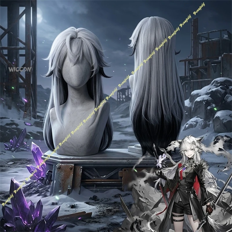 

Arknights Lappland the Decadenza Cosplay Wig Long White to Black Gradient Synthetic Hair for Halloween & Comic Con
