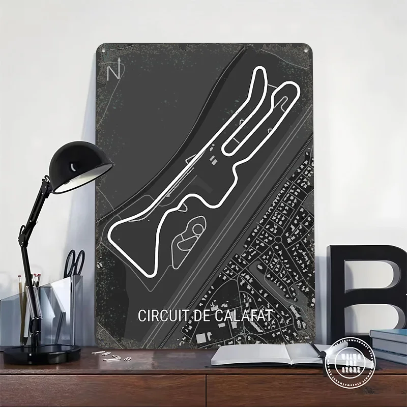 Circuit De Calafat Race Track Printed Poster Customized Wall Art Retro Vintage Metal Tin Signs for Living Room Decoration Decor