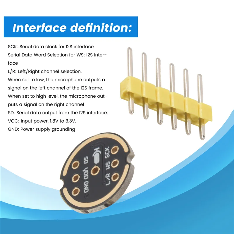 Y45A-5Pcs INMP441 ไมโครโฟนรอบทิศทางโมดูล MEMS ความแม่นยําสูง Low Power I2S รองรับอินเทอร์เฟซ ESP32