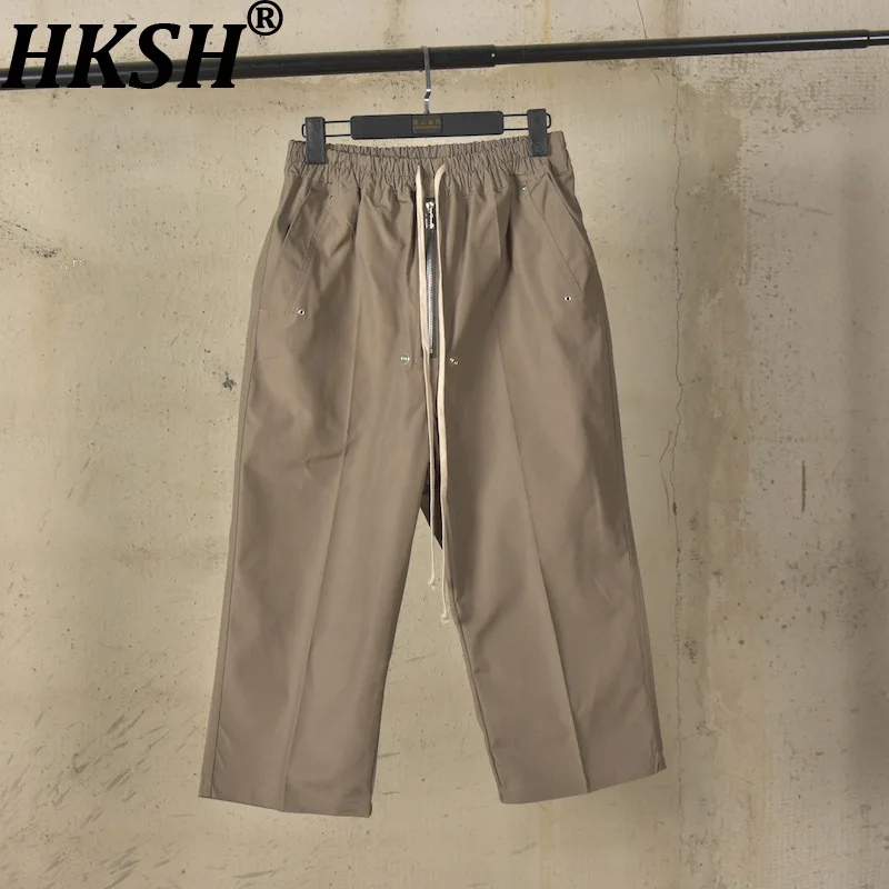 

HKSH RO High Street Fashion Cropped Pants Safari Style Woven Hard Cotton British Men's Cargo Pants Trendy Dark Ins Chic HK21509