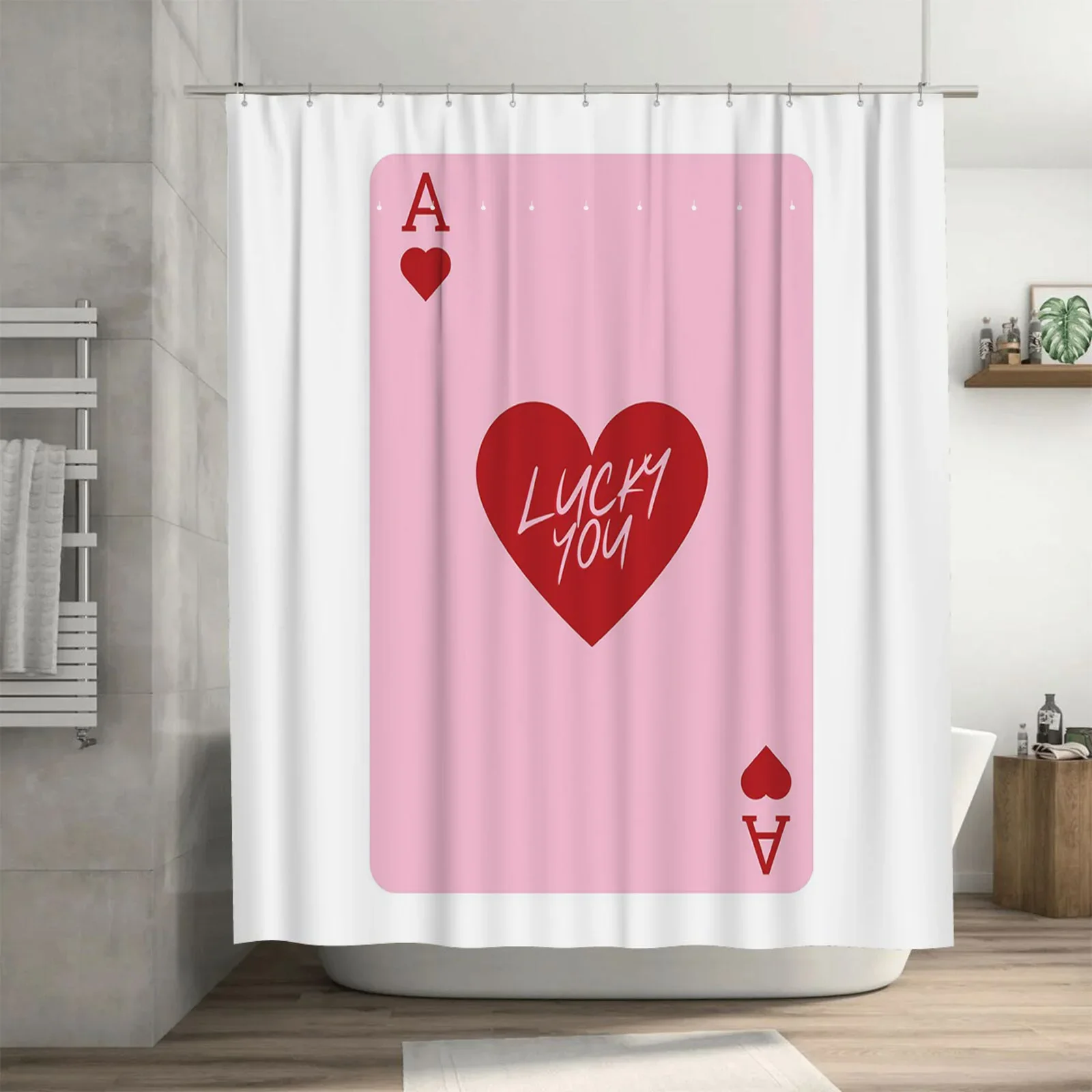

Lucky You Ace of Hearts Водонепроницаемая занавеска для душа Термостойкая машинная стирка Непрозрачная 180x180 см