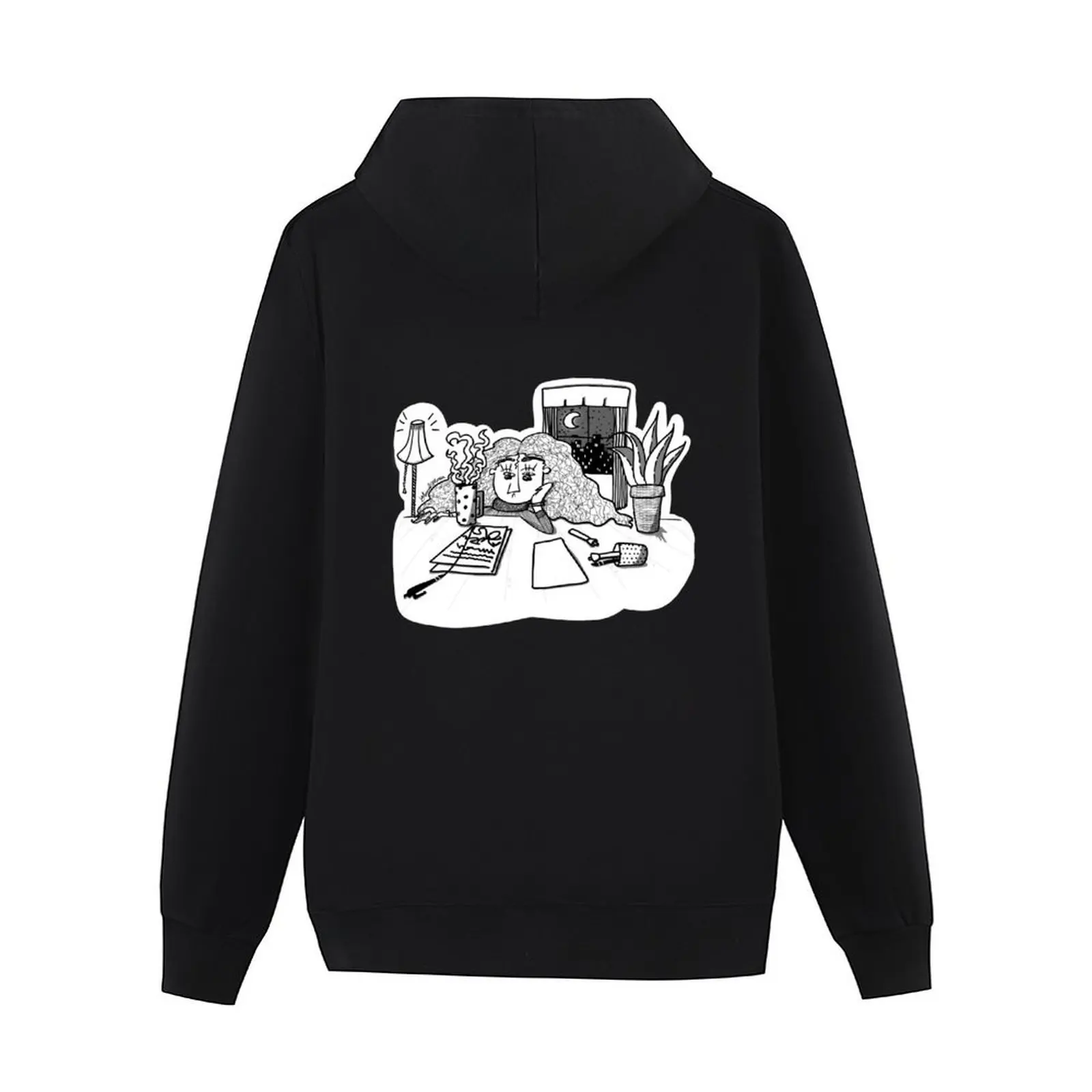 سترة بقلنسوة للعمل في وقت متأخر من الليل على الطراز الياباني ملابس كورية بلوزة خريفية للرجال بغطاء للرأس كبيرة الحجم