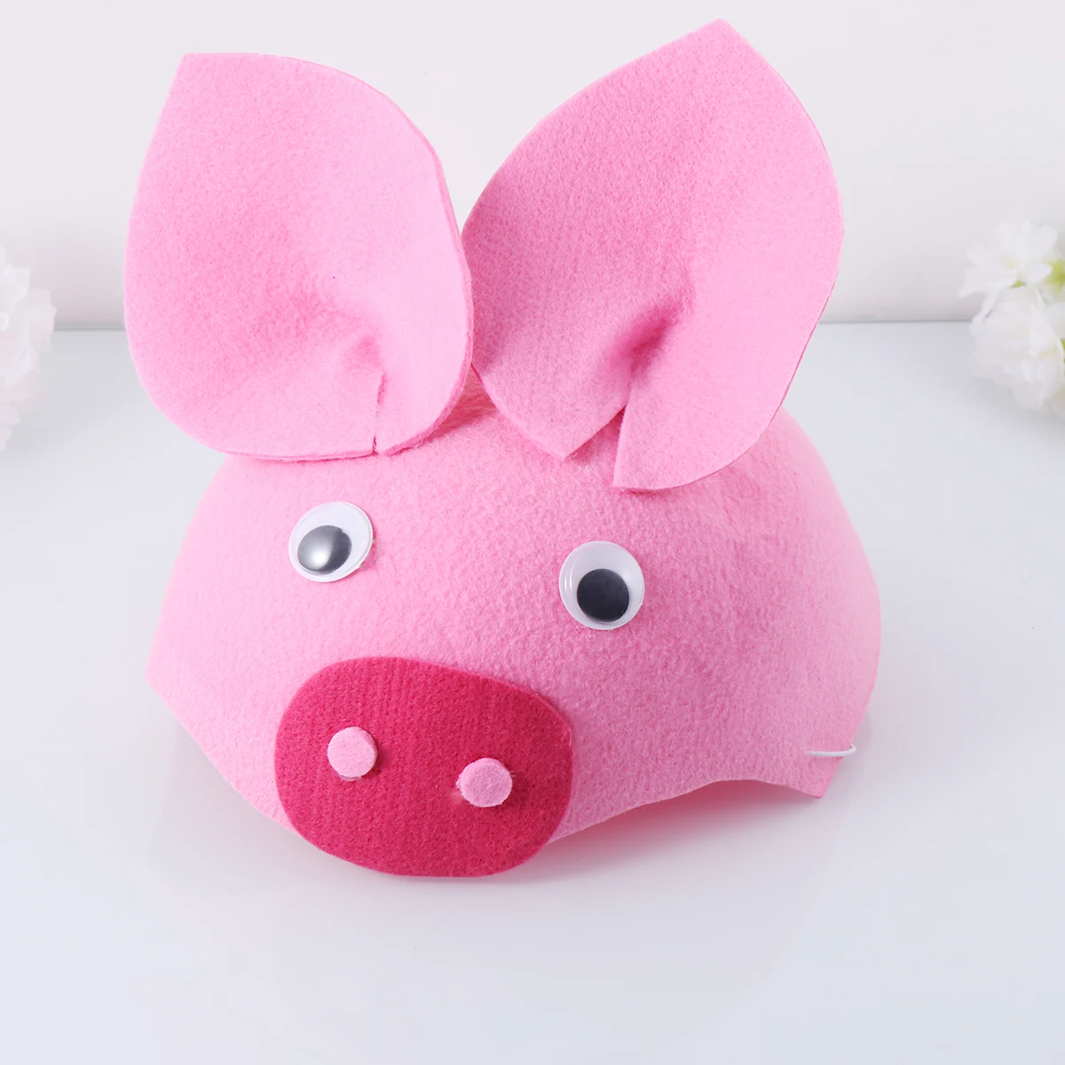 

Cute Animal Hat For Kids Halloween Pig Shape Cap Lifelike Cartoon Headwear Cosplay Accessory Performance