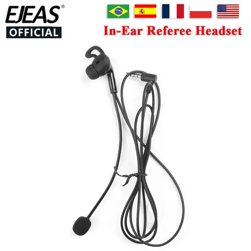 EJEAS FBIM Handsfree Referee Headset Earphone 3.5mm Audio Plug Interface for V6 PRO V4 PLUS