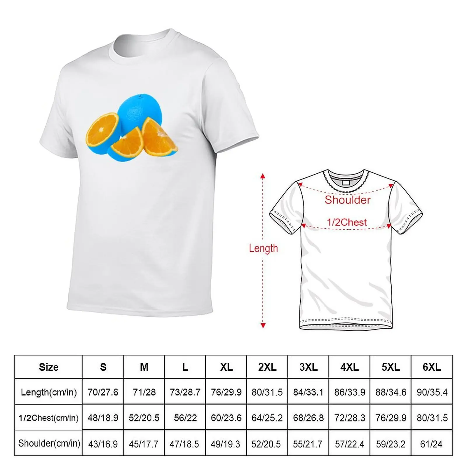 Vibrant Blue Oranges T-Shirt man t shirts graphic printed t shirts for man T-Shirt