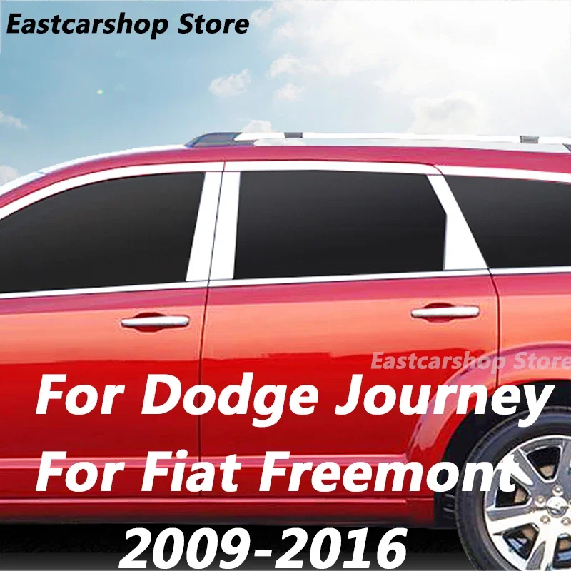 

For Dodge Journey Fiat Freemont 2009-2016 Car Door Window Middle Column Trim Decoration Protection Strip Stainless Steel Cover