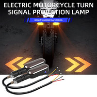 2PCS Universal Motorcycle LED Turn Signal Lamp Color Projection Lamp Sequential Flowing Flash Arrow Indicator LED Running Light