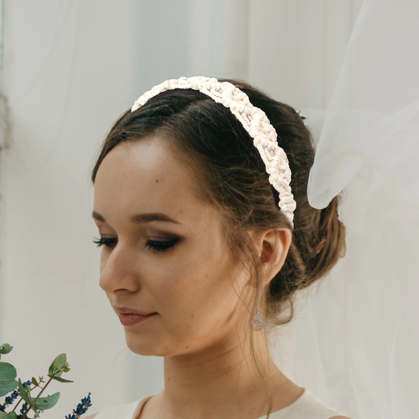 

1Pcs Versatile Braided Headband Decorative Cotton Rope Wide Headband Face Washing Hair Accessory for Women