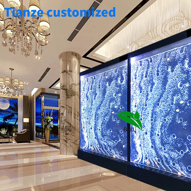 

(customized)custom made led lighted acrylic partition screen bubble wall water panel room divider decoration