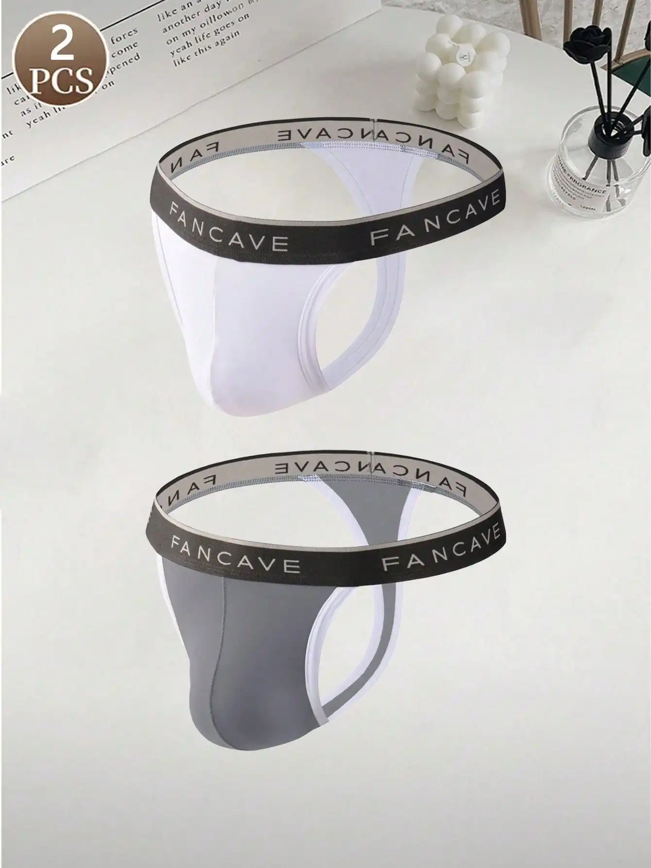 

2 шт., однотонные повседневные спортивные трикотажные мужские дышащие быстросохнущие стринги со средней талией из ледяного шелка, легкие