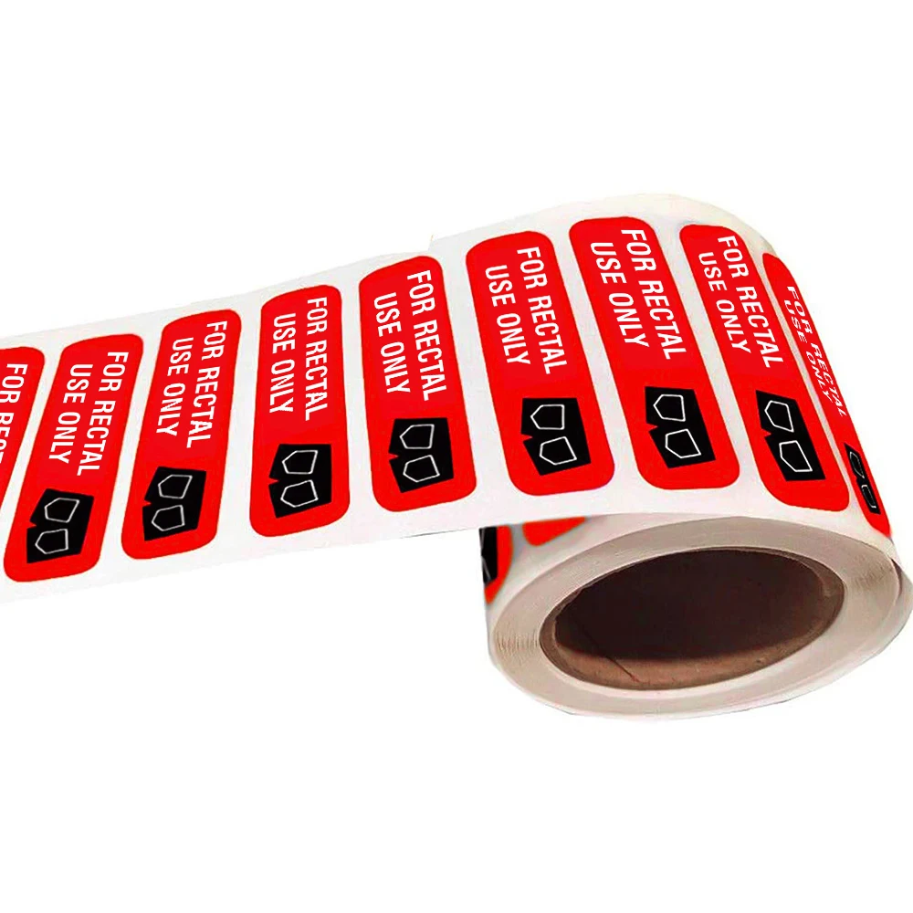 500 قطعة 0.39*1.5in أحمر "للاستخدام المستقيم فقط" مقاوم للماء المزحة بمناسبة ملصقات للتسمية الزخرفية