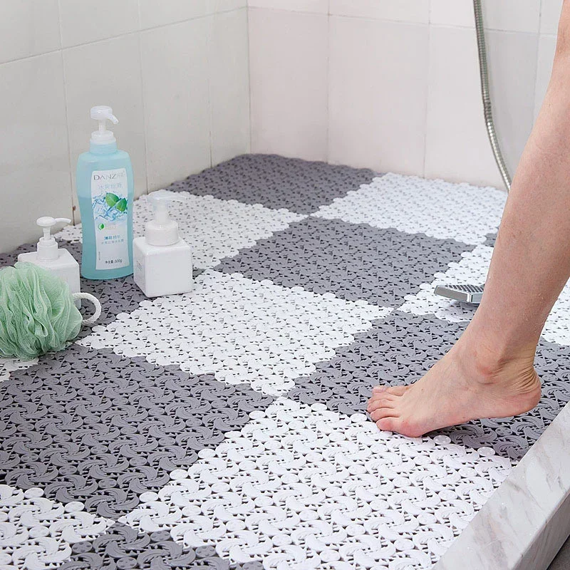 Bath MAT 300X300 มม.ห้องน้ํา Anti-SLIP Splicing MAT พลาสติกผสมชั้นระบายน้ําห้องน้ําพรม multicolor 1pcs