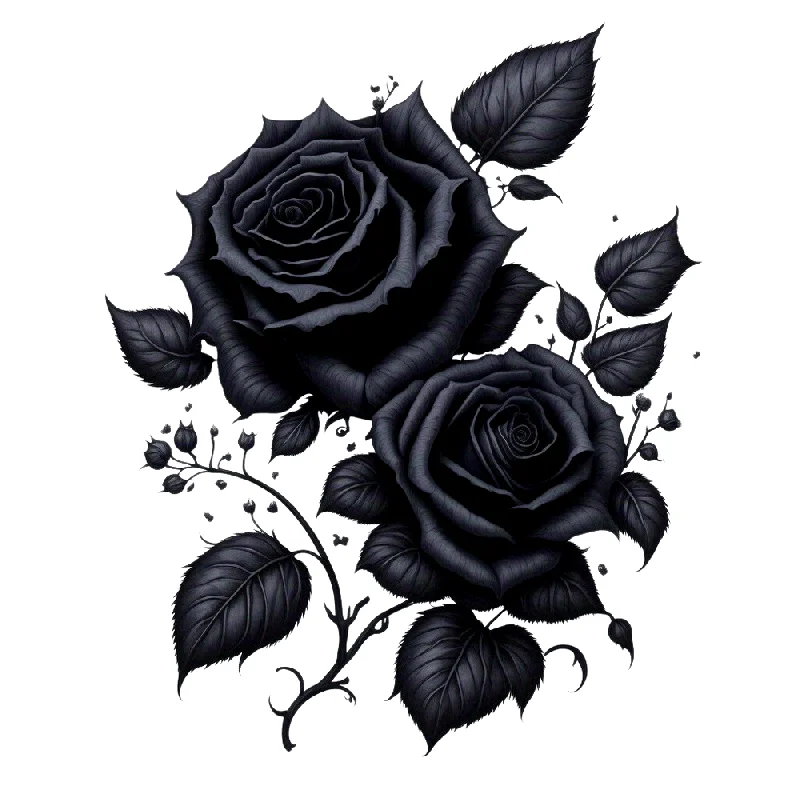 

[Black Rose Sticker] QF139-Professional Black Rose Car Sticker - Glamorous And Eye-catching Design