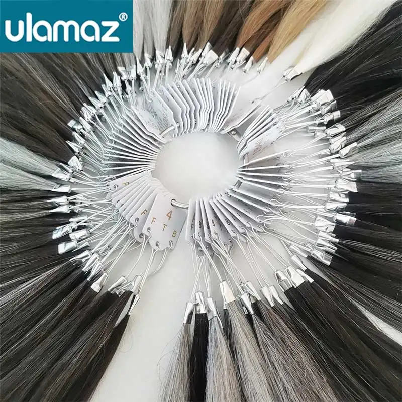 Cor Anel Roda para Extensões De Cabelo Humano, salão De Cabelo Tingimento Amostra Gráfico Swatches Anéis